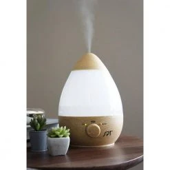 SPT Ultrasonic Cool Mist Humidifier with Fragrance Diffuser (Wood Grain) -Air Quality Shop beige cream spt humidifiers su 2550gn 31 1000
