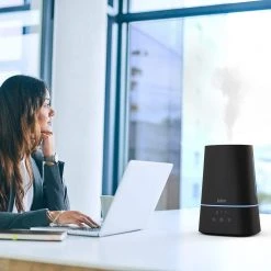 Pure Enrichment Hume Max Top Fill Humidifier in Black -Air Quality Shop black pure enrichment humidifiers pehumtop k 31 1000