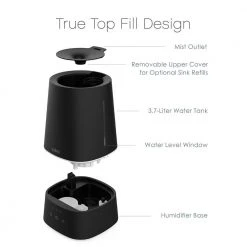 Pure Enrichment Hume Max Top Fill Humidifier in Black -Air Quality Shop black pure enrichment humidifiers pehumtop k 40 1000