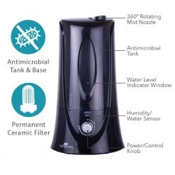 Air Innovations 1.1 Gal. Cool Mist Humidifier for Medium Rooms Up To 400 sq. ft. -Air Quality Shop blacks air innovations humidifiers humid12 blk c3 1000