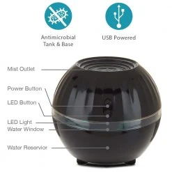 Air Innovations Ultrasonic Cool Mist Personal Humidifier with LED Mood Light -Air Quality Shop blacks air innovations humidifiers humid37 black 4f 1000