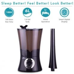 Air Innovations 1.6 Gal. Top Fill Ultrasonic Humidifier with Aroma Tray -Air Quality Shop blacks air innovations humidifiers humid43 black 4f 1000