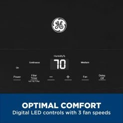 50 pt. Dehumidifier for Basement, Garage or Wet Rooms up to 4500 sq. ft. in Black, Three Fan Speeds, ENERGY STAR -Air Quality Shop blacks ge dehumidifiers adel50lz a0 1000