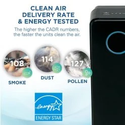 GermGuardian Elite 4-in-1, 3 Speed Air Purifier with True HEPA filter, UV Sanitizer for Medium Rooms up to 167 Sq. Ft., Black -Air Quality Shop blacks germguardian air purifiers ac5300b 1f 1000