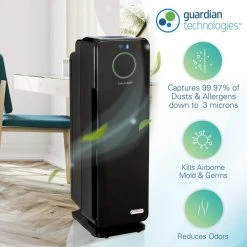 GermGuardian 22 in. Smart Elite 4-in-1 Air Purifier with True HEPA filter, and Wifi for Medium Rooms up to 148 Sq. Ft., Black -Air Quality Shop blacks germguardian air purifiers cdap4500bca 44 1000