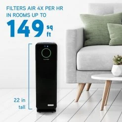 GermGuardian 22 in. Smart Elite 4-in-1 Air Purifier with True HEPA filter, and Wifi for Medium Rooms up to 148 Sq. Ft., Black -Air Quality Shop blacks germguardian air purifiers cdap4500bca c3 1000