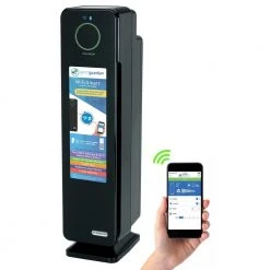 GermGuardian 28 in. Smart Elite 4-in-1 Air Purifier with True HEPA filter, and Wifi for Medium Rooms up to 181 Sq. Ft., Black