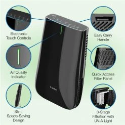 Lasko Pure Platinum Slim Profile Air Purifier with HEPA-Type Filtration and Auto Clean -Air Quality Shop blacks lasko air purifiers hf25630 a0 1000 1