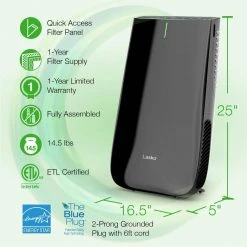 Lasko Pure Platinum Slim Profile Air Purifier with HEPA-Type Filtration and Auto Clean -Air Quality Shop blacks lasko air purifiers hf25630 c3 1000 1