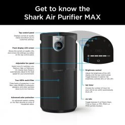 Shark Air Purifier MAX with True HEPA & Microban Antimicrobial Protection (1200 Sq. ft.) HP202 20 Shark Air Purifier MAX with True HEPA & Microban Antimicrobial Protection (1200 Sq. ft.) HP202 -Air Quality Shop blacks shark air purifiers hp202 1f 1000
