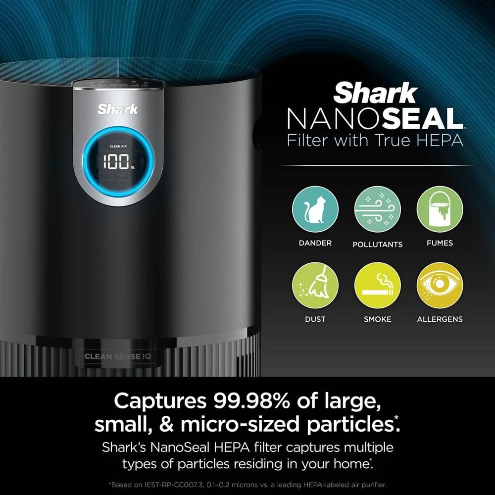 Shark Air Purifier MAX with True HEPA & Microban Antimicrobial Protection (1200 Sq. ft.) HP202 5 Shark Air Purifier MAX with True HEPA & Microban Antimicrobial Protection (1200 Sq. ft.) HP202 - Image 3