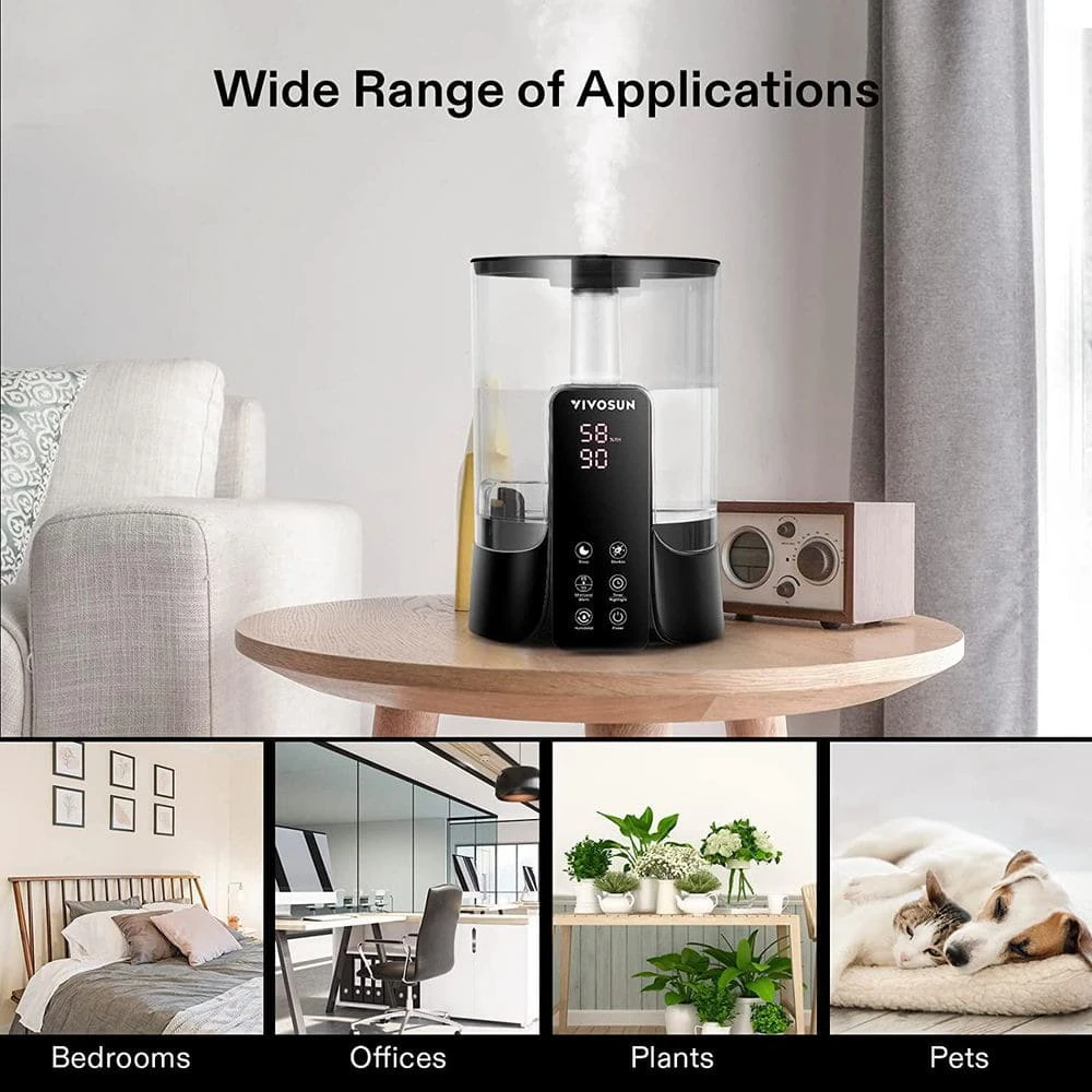 VIVOSUN 1.58 Gallon Cool and Warm Mist Ultrasonic Humidifier with Essential Oil Box and Remote Control up to 430 sq. ft. 8 VIVOSUN 1.58 Gallon Cool and Warm Mist Ultrasonic Humidifier with Essential Oil Box and Remote Control up to 430 sq. ft. - Image 6