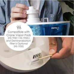 Crane 0.5 Gal. Droplet Ultrasonic Cool Mist Humidifier for Small to Medium Rooms up to 250 sq. ft. - Blue/White -Air Quality Shop blues crane humidifiers ee 5302 fa 1000