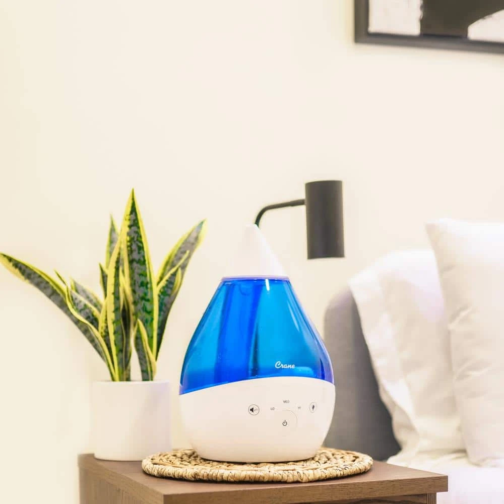 Crane 1 Gal. Top Fill Drop Cool Mist Humidifier with Sound Machine for Medium to Large Rooms up to 500 sq. ft. - Blue/White 5 Crane 1 Gal. Top Fill Drop Cool Mist Humidifier with Sound Machine for Medium to Large Rooms up to 500 sq. ft. - Blue/White - Image 3