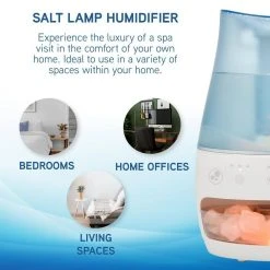 Unbranded 1 Gal. 190 sq. ft. Cool Mist Ultrasonic Humidifier and Salt Lamp with Aromatherapy Tray -Air Quality Shop blues humidifiers h1339 a0 1000