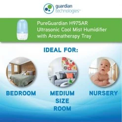 PureGuardian 1 Gal. 70-Hour Ultrasonic Cool Mist Humidifier with Aromatherapy 18 PureGuardian 1 Gal. 70-Hour Ultrasonic Cool Mist Humidifier with Aromatherapy -Air Quality Shop blues pureguardian humidifiers h975ar 76 1000