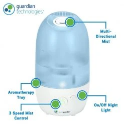 PureGuardian 1 Gal. 70-Hour Ultrasonic Cool Mist Humidifier with Aromatherapy 17 PureGuardian 1 Gal. 70-Hour Ultrasonic Cool Mist Humidifier with Aromatherapy -Air Quality Shop blues pureguardian humidifiers h975ar fa 1000