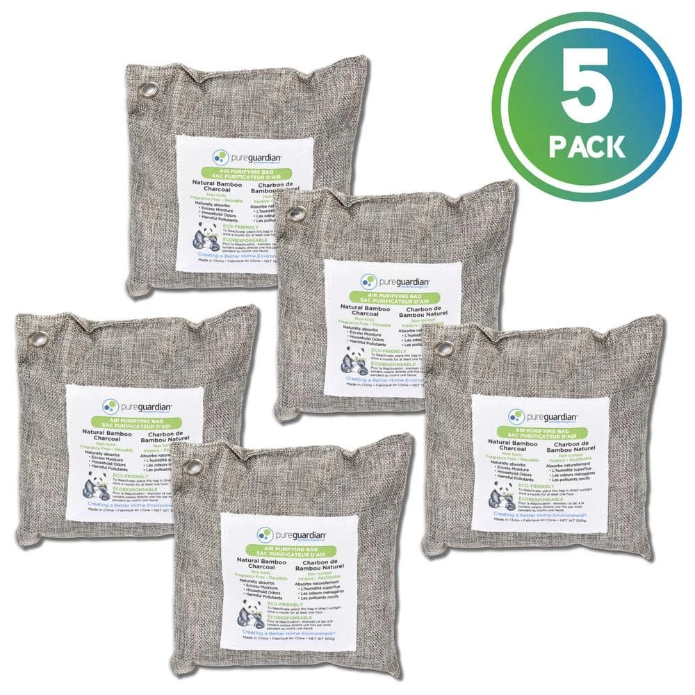 PureGuardian Air Purifying Bamboo Charcoal Bag, 17.6 oz (5-Pack) 3 PureGuardian Air Purifying Bamboo Charcoal Bag, 17.6 oz (5-Pack)