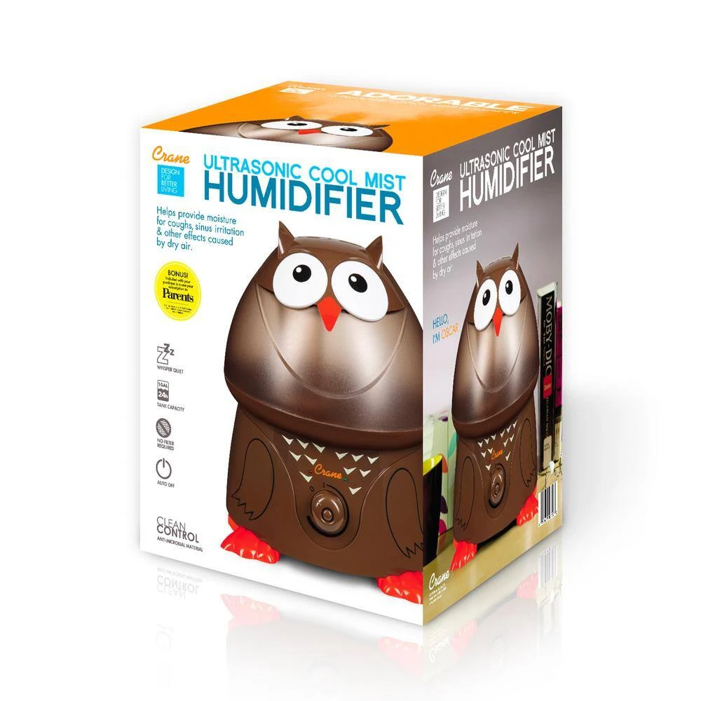 Crane 1 Gal. Adorable Ultrasonic Cool Mist Humidifier for Medium to Large Rooms up to 500 sq. ft. - Owl 9 Crane 1 Gal. Adorable Ultrasonic Cool Mist Humidifier for Medium to Large Rooms up to 500 sq. ft. - Owl - Image 7