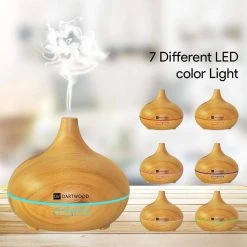 DARTWOOD Premium Ultrasonic Aroma Diffuser & Humidifier - Essential Oil & Mist Vaporizer with 7-Lighting Modes & 4-Timers (300ml) -Air Quality Shop browns tans dartwood humidifiers aromadiffuserus 1f 1000