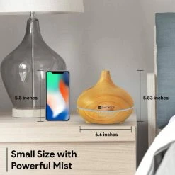 DARTWOOD Premium Ultrasonic Aroma Diffuser & Humidifier - Essential Oil & Mist Vaporizer with 7-Lighting Modes & 4-Timers (300ml) -Air Quality Shop browns tans dartwood humidifiers aromadiffuserus fa 1000