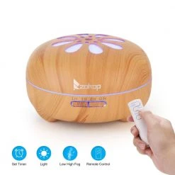 Tatahance 550ml Brown Aroma Diffuser Cool Mist Humidifier with White Remote Controller Colorful Light -Air Quality Shop browns tans humidifiers d0102heb4qw z 1f 1000