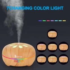 Tatahance 550ml Brown Aroma Diffuser Cool Mist Humidifier with White Remote Controller Colorful Light -Air Quality Shop browns tans humidifiers d0102heb4qw z 4f 1000