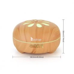 Tatahance 550ml Brown Aroma Diffuser Cool Mist Humidifier with White Remote Controller Colorful Light