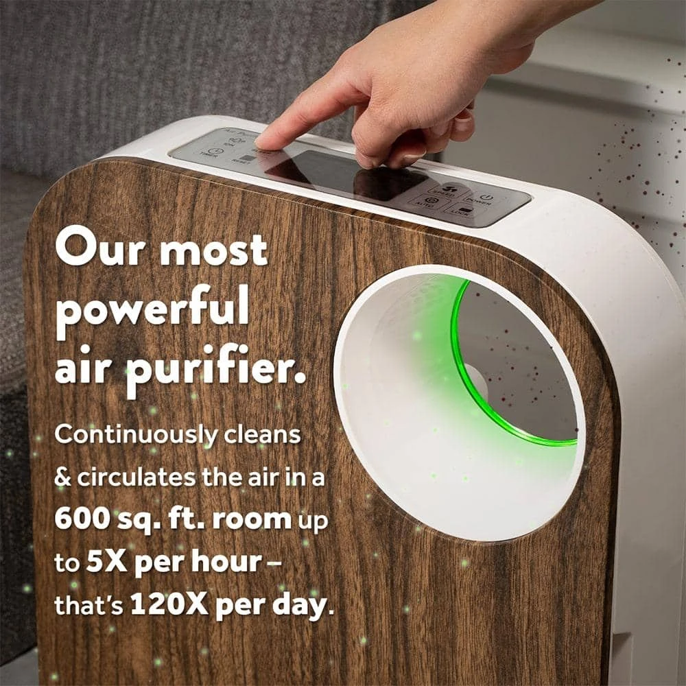 OVAL AIR 3-Stage 5-in-1 Air Purifier for Rooms Upto 600 sq. ft. Reduces Allergies, Asthma, Pets, Odor, Smoke, Dark Wood 11 OVAL AIR 3-Stage 5-in-1 Air Purifier for Rooms Upto 600 sq. ft. Reduces Allergies, Asthma, Pets, Odor, Smoke, Dark Wood - Image 9