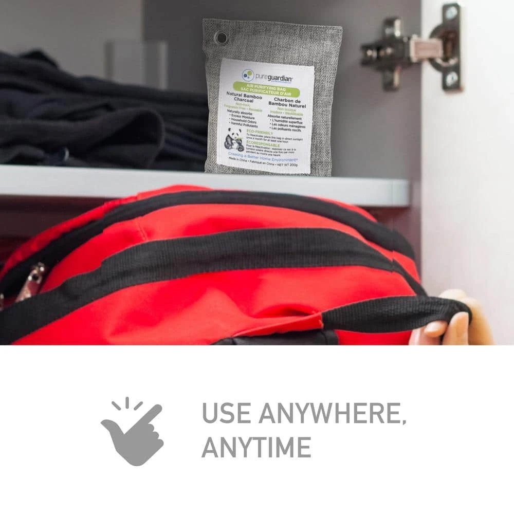 PureGuardian Air Purifying Bamboo Charcoal Bag, 7.1 oz (6-Pack) 5 PureGuardian Air Purifying Bamboo Charcoal Bag, 7.1 oz (6-Pack) - Image 3