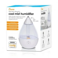 Crane 0.5 Gal. Droplet Ultrasonic Cool Mist Humidifier for Small to Medium Rooms up to 250 sq. ft. - Clear/White -Air Quality Shop clear crane humidifiers ee 5302cw 31 1000