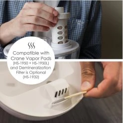 Crane 0.5 Gal. Droplet Ultrasonic Cool Mist Humidifier for Small to Medium Rooms up to 250 sq. ft. - Clear/White -Air Quality Shop clear crane humidifiers ee 5302cw fa 1000