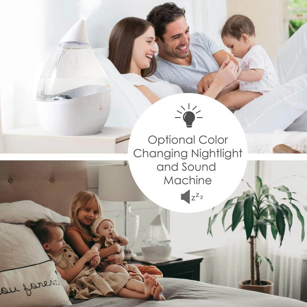 Crane 1 Gal. Top Fill Drop Cool Mist Humidifier with Sound Machine for Medium to Large Rooms up to 500 sq. ft. - Clear/White 9 Crane 1 Gal. Top Fill Drop Cool Mist Humidifier with Sound Machine for Medium to Large Rooms up to 500 sq. ft. - Clear/White - Image 7