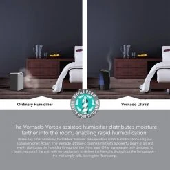 Vornado Ultra3 Whole Room Ultrasonic Vortex Humidifier -Air Quality Shop gray vornado humidifiers hu1 0031 06 76 1000