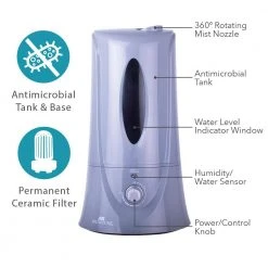 Air Innovations 1.1 Gal. Cool Mist Tabletop Humidifier for Medium Rooms up to 400 sq. ft. -Air Quality Shop grays air innovations humidifiers humid12 plat c3 1000