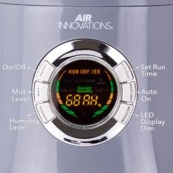 Air Innovations 1.7 Gal. Ultrasonic Cool Mist Humidifier with Remote for Large Rooms up to 600 sq. ft. -Air Quality Shop grays air innovations humidifiers humid13 plat 1f 1000 1