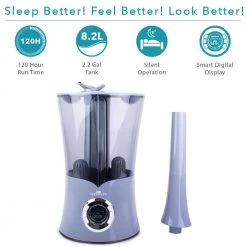 Air Innovations 2.15 Gal. Cool Mist Dual Tank Digital Humidifier for Large Rooms Up to 700 sq. ft. -Air Quality Shop grays air innovations humidifiers humid23 plat 4f 1000