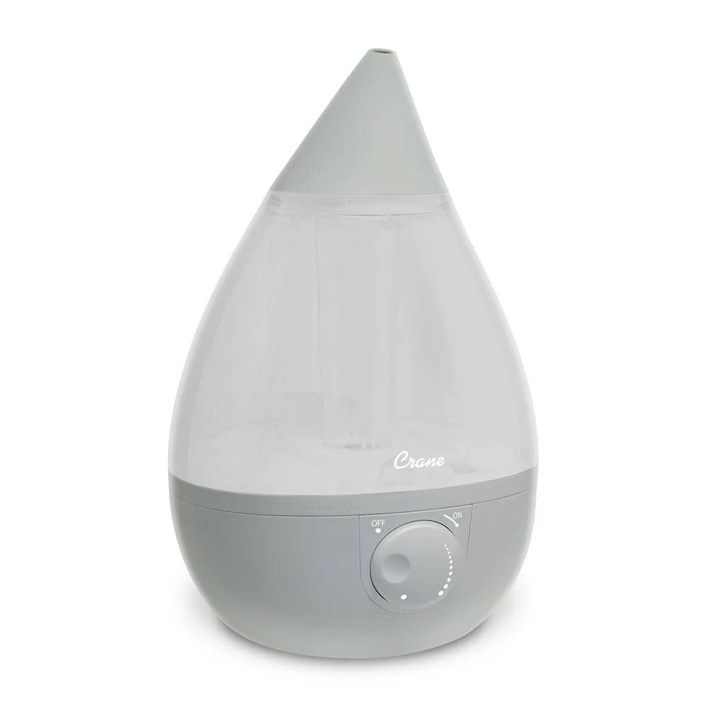 Crane 1 Gal. Drop Ultrasonic Cool Mist Humidifier for Medium to Large Rooms up to 500 sq. ft. - Grey 3 Crane 1 Gal. Drop Ultrasonic Cool Mist Humidifier for Medium to Large Rooms up to 500 sq. ft. - Grey
