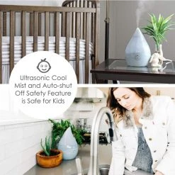 Crane 0.5 Gal. Droplet Ultrasonic Cool Mist Humidifier for Small to Medium Rooms up to 250 sq. ft. - Grey -Air Quality Shop grays crane humidifiers ee 5302gr 1f 1000