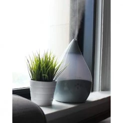 Crane 0.5 Gal. Droplet Ultrasonic Cool Mist Humidifier for Small to Medium Rooms up to 250 sq. ft. - Grey -Air Quality Shop grays crane humidifiers ee 5302gr d4 1000