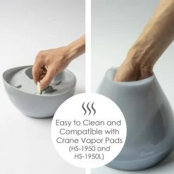 Crane 1 Gal. Top Fill Drop Cool Mist Humidifier with Sound Machine for Medium to Large Rooms up to 500 sq. ft. - Grey -Air Quality Shop grays crane humidifiers ee 5306gr fa 1000