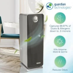 GermGuardian 22 in. 4-in-1 Air Purifier with True HEPA filter for Medium Rooms up to 150 Sq Ft, Grey -Air Quality Shop grays germguardian air purifiers ac4900ca 44 1000