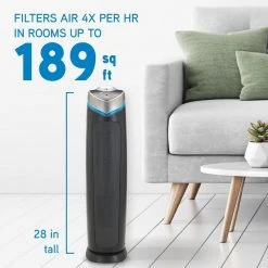 GermGuardian 28 in. 4-in-1 Air Purifier with True HEPA filter for Medium Rooms up to 179 Sq Ft, Black 12 GermGuardian 28 in. 4-in-1 Air Purifier with True HEPA filter for Medium Rooms up to 179 Sq Ft, Black -Air Quality Shop grays germguardian air purifiers ac5000b c3 1000