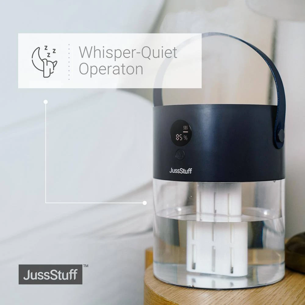 JussStuff Cool Mist, 2 l Tank Portable Humidifier for Large Room with Smart Time Control and Multiple Mist Modes, Charcoal Grey 6 JussStuff Cool Mist, 2 l Tank Portable Humidifier for Large Room with Smart Time Control and Multiple Mist Modes, Charcoal Grey - Image 4