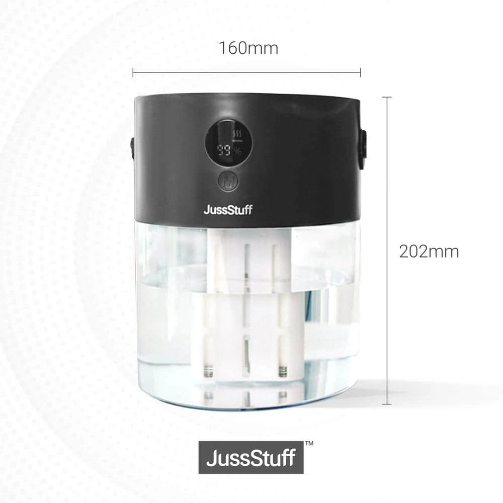 JussStuff Cool Mist, 2 l Tank Portable Humidifier for Large Room with Smart Time Control and Multiple Mist Modes, Charcoal Grey 9 JussStuff Cool Mist, 2 l Tank Portable Humidifier for Large Room with Smart Time Control and Multiple Mist Modes, Charcoal Grey - Image 7