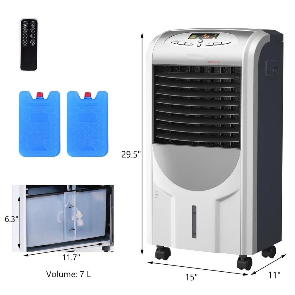 Gymax Air Cooler Heater Portable Evaporative Air Conditioner Fan Filter Humidifier 5 Gymax Air Cooler Heater Portable Evaporative Air Conditioner Fan Filter Humidifier - Image 3