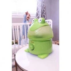 Crane 1 Gal. Adorable Ultrasonic Cool Mist Humidifier for Medium to Large Rooms up to 500 sq. ft. - Frog -Air Quality Shop greens crane humidifiers ee 3191 1f 1000