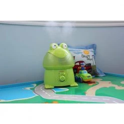 Crane 1 Gal. Adorable Ultrasonic Cool Mist Humidifier for Medium to Large Rooms up to 500 sq. ft. - Frog -Air Quality Shop greens crane humidifiers ee 3191 4f 1000