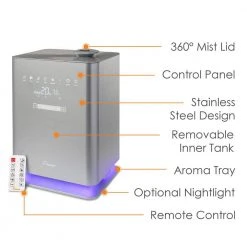 Crane 1.2 Gal. Warm & Cool Mist Top Fill Humidifier with Remote for Medium to Large Rooms up to 500 sq. ft 12 Crane 1.2 Gal. Warm & Cool Mist Top Fill Humidifier with Remote for Medium to Large Rooms up to 500 sq. ft -Air Quality Shop metallics crane humidifiers ee 6913 40 1000
