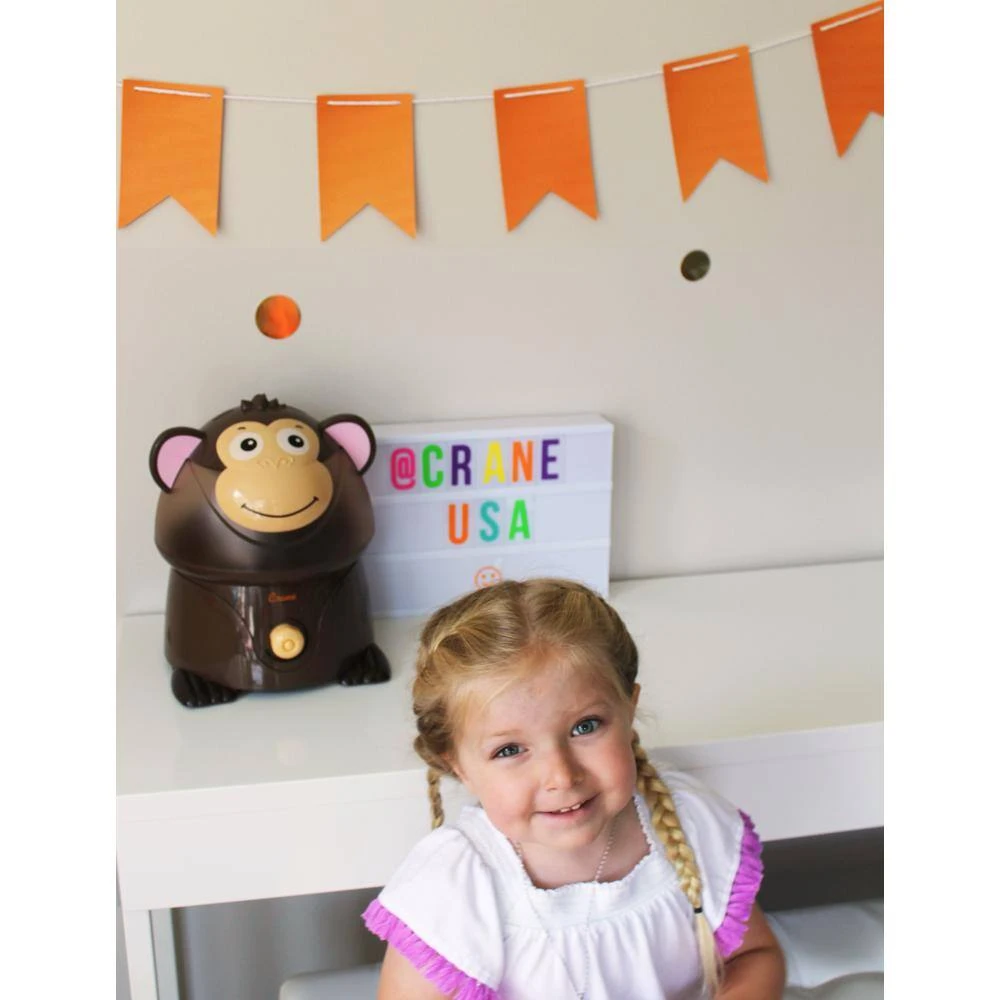 Crane 1 Gal. Adorable Ultrasonic Cool Mist Humidifier for Medium to Large Rooms up to 500 sq. ft. - Monkey 9 Crane 1 Gal. Adorable Ultrasonic Cool Mist Humidifier for Medium to Large Rooms up to 500 sq. ft. - Monkey - Image 7